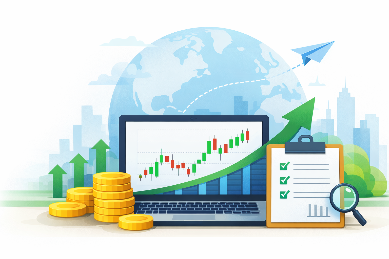 Stock market investment growth illustration
